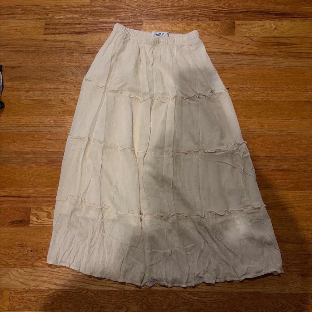 Hollister Cream Maxi Skirt